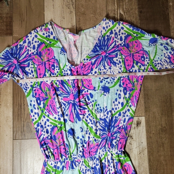 Lilly Pulitzer Floral In The Garden Cara Dress Drop Waist Dolman Sleeve Size XS - Picture 7 of 16